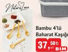 NATURALOVE BAMBU 4'LÜ BAHARAT KAŞIĞI